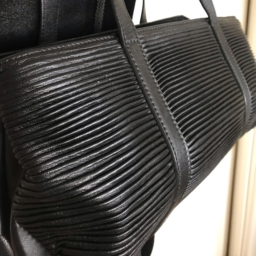 Giorgio Armani plisse lambskin bag.